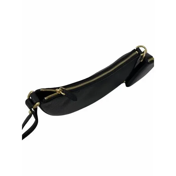 Kate Spade Duo Small Pebbled Leather Crossbody Bag Black Gold - Picture 13 of 16